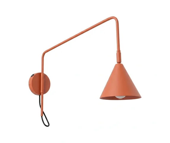 Kinkiet z włącznikiem NOX SL.2496 oprawa w kolorze ochry czerwonej SOLLUX LIGHTING