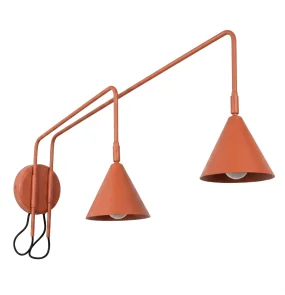 Kinkiet podwójny NOX SL.2511 oprawa w kolorze ochry czerwonej SOLLUX LIGHTING