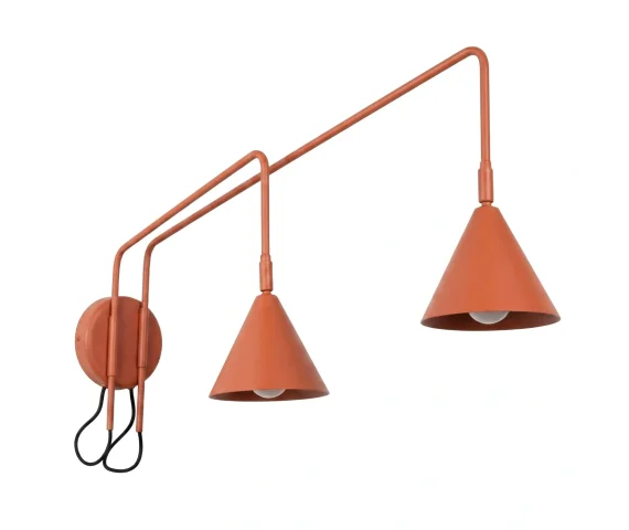 Kinkiet podwójny NOX SL.2511 oprawa w kolorze ochry czerwonej SOLLUX LIGHTING