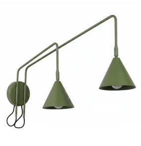 Kinkiet podwójny NOX SL.2510 oprawa w kolorze oliwkowym SOLLUX LIGHTING