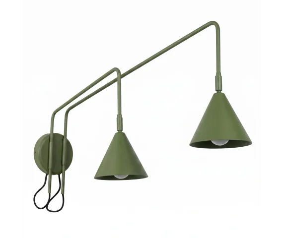 Kinkiet podwójny NOX SL.2510 oprawa w kolorze oliwkowym SOLLUX LIGHTING