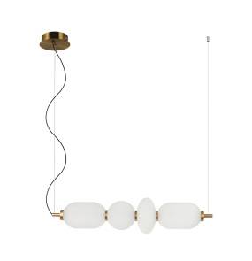 Lampa wisząca Nico PND-8545-4H-AB-WH oprawa w kolorze złotym ITALUX