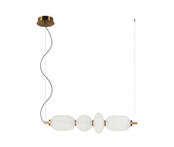 Lampa wisząca Nico PND-8545-4H-AB-WH oprawa w kolorze złotym ITALUX