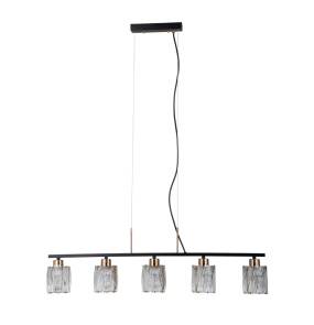 Lampa wisząca Simona PND-40814-5-BK-HBR oprawa w kolorze czerni i złota ITALUX