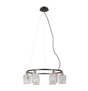 Lampa wisząca Simona PND-40814-6-BK-HBR oprawa w kolorze czerni i złota ITALUX