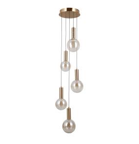 Lampa wisząca Strela PND-34378-5S-HBR oprawa w kolorze złotym ITALUX