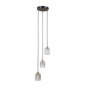 Lampa wisząca Torno PND-40813-3R-BK-HBR oprawa w kolorze czerni i złota ITALUX