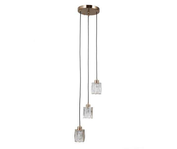 Lampa wisząca Torno PND-40813-3R-HBR oprawa w kolorze złotym ITALUX