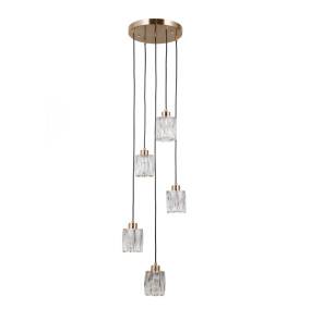 Lampa wisząca Torno PND-40813-5R-HBR oprawa w kolorze złotym ITALUX