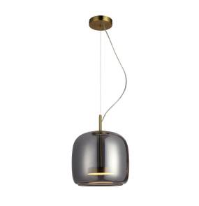 Lampa wisząca Caste PND-17760A-BRSS-SG oprawa w kolorze złotym z dymionym kloszem ITALUX