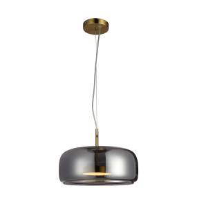 Lampa wisząca Caste PND-17760B-BRSS-SG oprawa w kolorze złotym z dymionym kloszem ITALUX