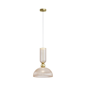 Lampa wisząca ANTIC MOD302PL-01CG1 oprawa w kolorze złotym z kloszem w kolorze koniakowym MAYTONI