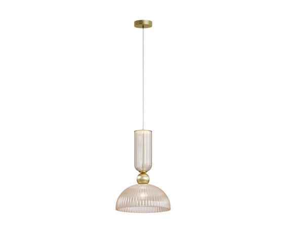 Lampa wisząca ANTIC MOD302PL-01CG1 oprawa w kolorze złotym z kloszem w kolorze koniakowym MAYTONI