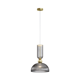 Lampa wisząca ANTIC MOD302PL-01GR1 oprawa w kolorze złotym z dymionym kloszem MAYTONI
