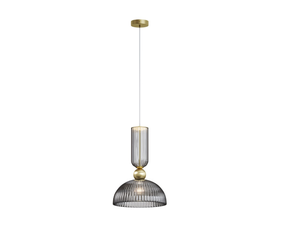 Lampa wisząca ANTIC MOD302PL-01GR1 oprawa w kolorze złotym z dymionym kloszem MAYTONI