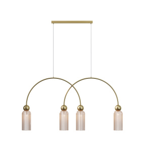 Lampa wisząca ANTIC MOD302PL-04CG oprawa w kolorze złotym z kloszem w kolorze koniakowym MAYTONI