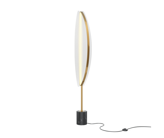 Lampa podłogowa BREEZE MOD281FL-L33BS3K oprawa w kolorze mosiądzu z czarną podstawą MAYTONI