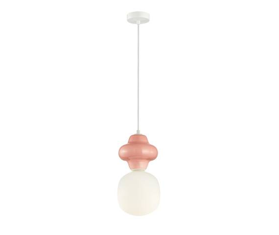 WYPRZEDAŻ Lampa wisząca Latera PND-94331-1L-PK oprawa w kolorze białym z różowym elementem ITALUX