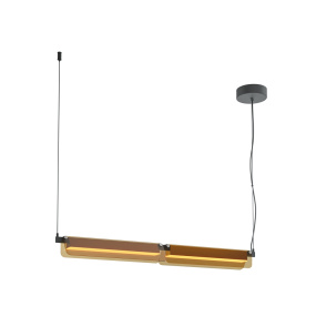 Lampa wisząca FLAT MOD296PL-L20BC3K oprawa w kolorze czarnym z bursztynowym kloszem MAYTONI