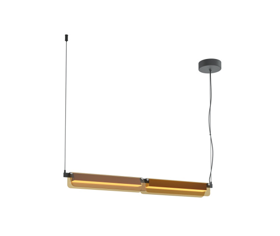 Lampa wisząca FLAT MOD296PL-L20BC3K oprawa w kolorze czarnym z bursztynowym kloszem MAYTONI