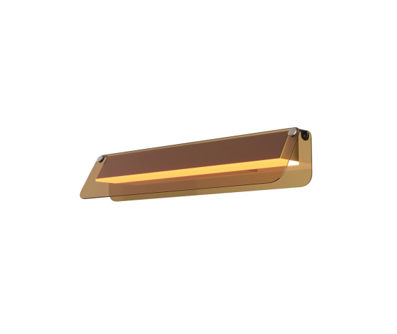 Kinkiet FLAT MOD296PL-L20BC3K oprawa w kolorze czarnym z bursztynowym kloszem MAYTONI