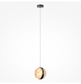 Lampa wisząca MISTERIO MOD379PL-L6B2.7K oprawa w kolorze czarnym z bursztynowym kloszem MAYTONI