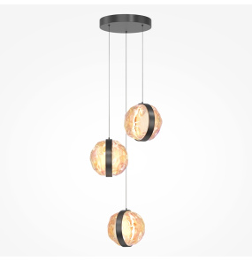 Lampa wisząca MISTERIO MOD379PL-L17B2.7K oprawa w kolorze czarnym z bursztynowym kloszem MAYTONI
