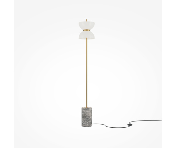 Lampa podłogowa KYOTO MOD178FL-L11G3K oprawa w kolorze złotym z marmurową podstawą MAYTONI
