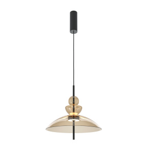 Lampa wisząca BANGKOK MOD185PL-L12CG3K3 oprawa w kolorze czarnym z bursztynowym kloszem MAYTONI