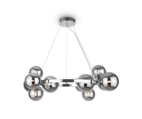 Lampa wisząca DALLAS MOD545PL-11CH oprawa w kolorze chromu z dymionymi kloszami MAYTONI