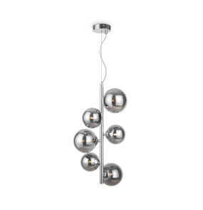 Lampa wisząca DALLAS MOD545PL-06CH oprawa w kolorze chromu z dymionymi kloszami MAYTONI