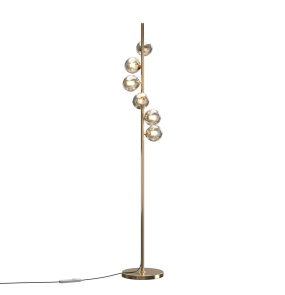 Lampa podłogowa DALLAS MOD545FL-06G1 oprawa w kolorze złotym z dymionymi kloszami MAYTONI