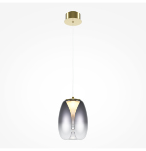 Lampa wisząca SPLASH MOD282PL-L8G3K oprawa w kolorze złotym z dymionym kloszem MAYTONI