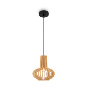 Lampa wisząca ROOTS MOD193PL-01W oprawa w kolorze czerni i drewna MAYTONI