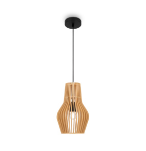 Lampa wisząca ROOTS MOD191PL-01W1 oprawa w kolorze czerni i drewna MAYTONI