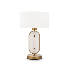 Lampa stołowa MARMO MOD099TL-01G oprawa w kolorze mosiądzu z białym abażurem MAYTONI