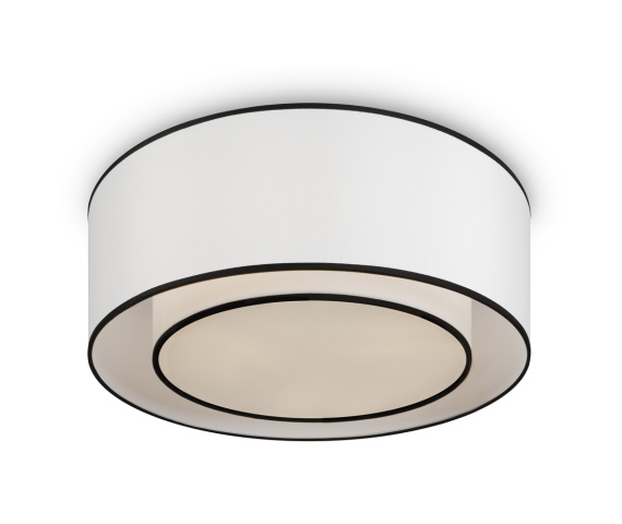 Plafon BERGAMO MOD613CL-03W oprawa w kolorze chromu z biało-czarnym abażurem MAYTONI