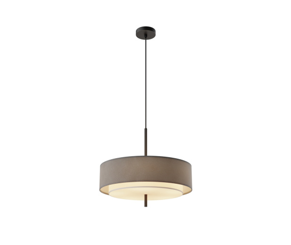 Lampa wisząca BERGAMO MOD613PL-05GR oprawa w kolorze czarnym z szarym abażurem MAYTONI