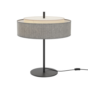 Lampa stołowa BERGAMO MOD613TL-02GR oprawa w kolorze czarnym z szarym abażurem MAYTONI