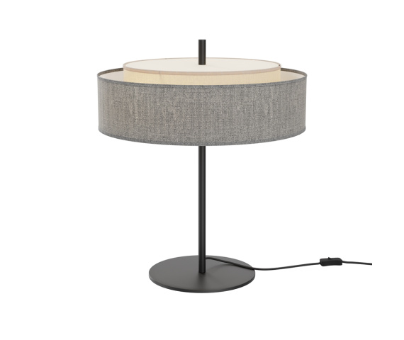 Lampa stołowa BERGAMO MOD613TL-02GR oprawa w kolorze czarnym z szarym abażurem MAYTONI