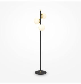 Lampa podłogowa NOSTALGIA MOD048FL-03G oprawa w kolorze czerni i złota MAYTONI