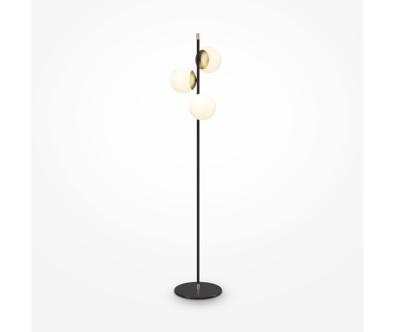Lampa podłogowa NOSTALGIA MOD048FL-03G oprawa w kolorze czerni i złota MAYTONI