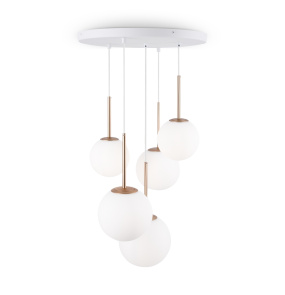 Lampa wisząca BASIC FORM MOD321PL-05G oprawa w kolorze bieli i złota MAYTONI
