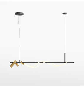 Lampa wisząca TAU MOD166PL-L30GB3K oprawa w kolorze czerni i złota MAYTONI