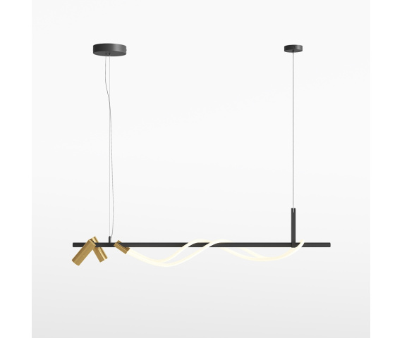 Lampa wisząca TAU MOD166PL-L30GB3K oprawa w kolorze czerni i złota MAYTONI