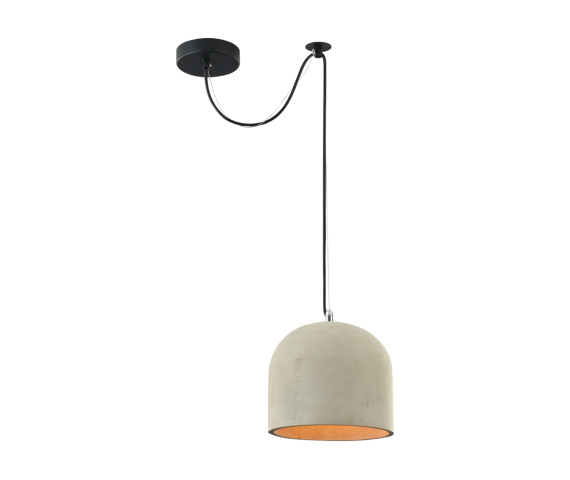 Lampa wisząca BRONI T451-PL-01-GR oprawa w kolorze czarnym z szarym kloszem MAYTONI