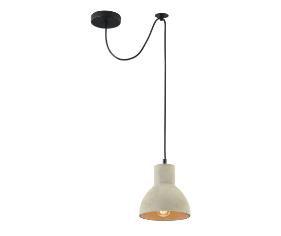 Lampa wisząca BRONI T434-PL-01-GR oprawa w kolorze czarnym z szarym kloszem MAYTONI