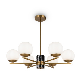 Żyrandol MARBLE MOD187PL-06BS oprawa w kolorze mosiądzu z czarnym marmurem MAYTONI