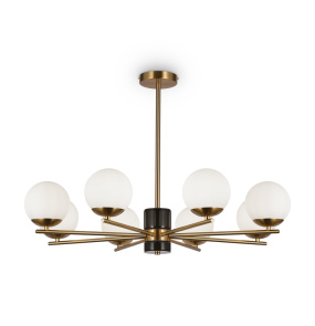 Żyrandol MARBLE MOD187PL-08BS oprawa w kolorze mosiądzu z czarnym marmurem MAYTONI