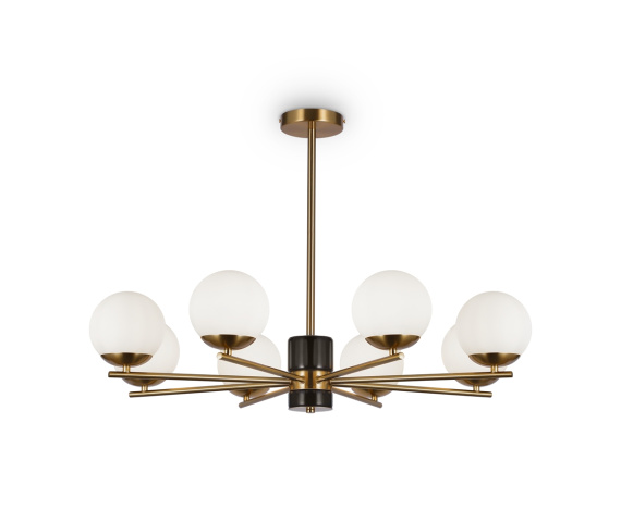 Żyrandol MARBLE MOD187PL-08BS oprawa w kolorze mosiądzu z czarnym marmurem MAYTONI